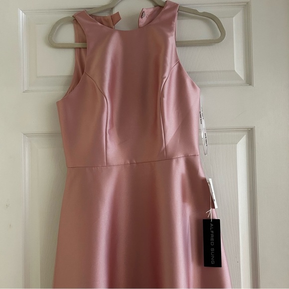 NWT ALFRED SUNG Style 0746 Dress in Pearl Pink - Picture 4 of 7